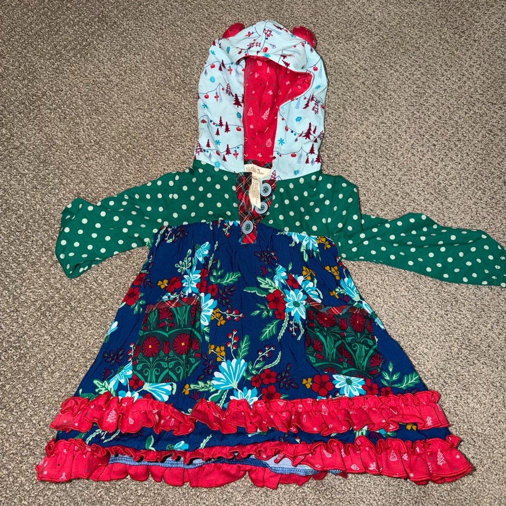 Matilda Jane Red and Green Floral Kids Dress